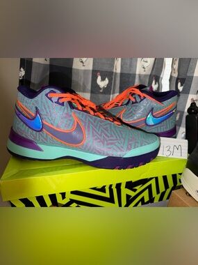 Nike Teal, Purple & Orange Basketball Shoes